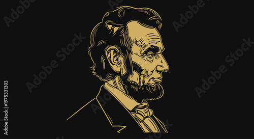 Illustration of Abraham Lincoln Portrait.