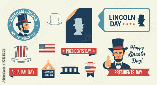 Abraham Lincoln Day Celebration Emblems.