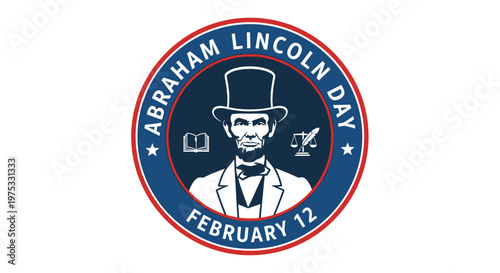 Abraham Lincoln Portrait Icon Graphic.