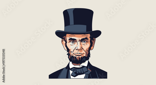 Portrait of Abraham Lincoln American President.