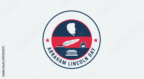 Abraham Lincoln Day Emblem Illustration.