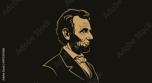 Illustration of Abraham Lincoln Portrait.