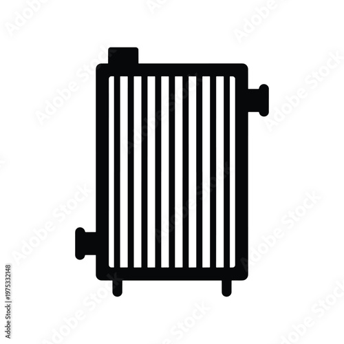 Radiator Silhouette Minimal Flat Vector Icon