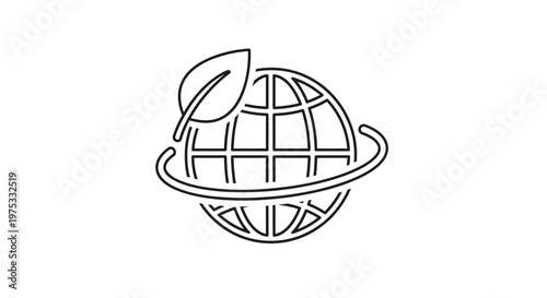 Eco friendly earth with leaf.