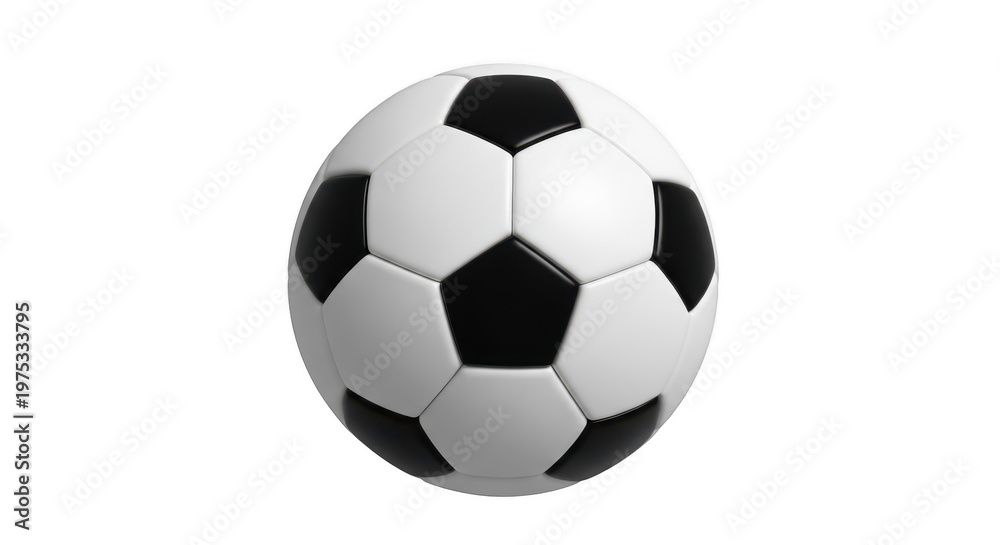 Fototapeta premium Close-up of a black and white soccer ball texture isolated on transparent background, isolated on white background