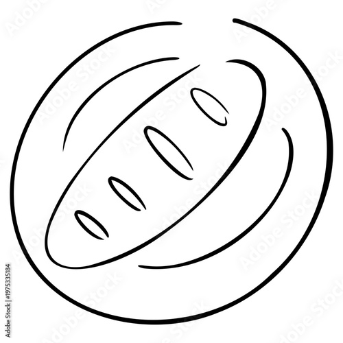 Hand-Drawn Wedding Croissant Doodle, Cute French Pastry Outline for Marriage Breakfast Menu, Bakery Catering, and Party Design.