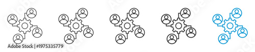 teamwork icon set multiple style collection	
