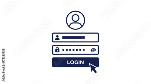 Digital Login Interface Vector Graphic with Username Password Fields and Sign In Button