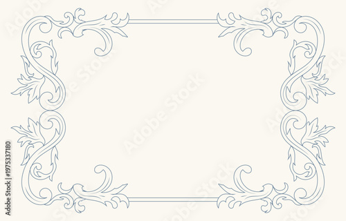 Ornate Rococo Rectangle Frame with Acanthus and Filigree Detail