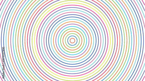 Colorful Concentric Circular Lines Pattern Design