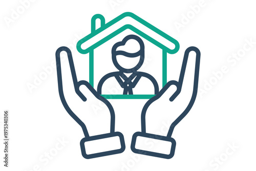 Welfare icon. Icon related to social services. Government elements vector illustration. Line icon style