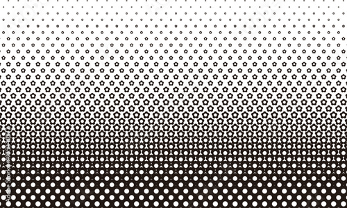 花柄の上にのびるハーフトーンのモノクロ背景