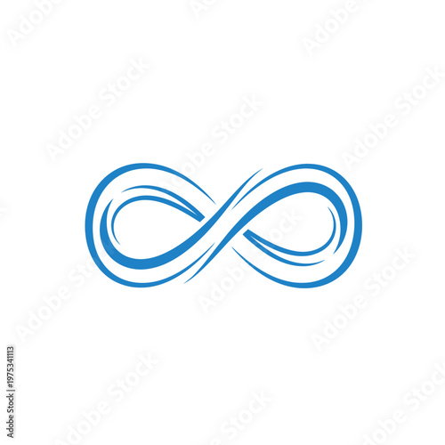 Abstract blue infinity symbol with smooth curves