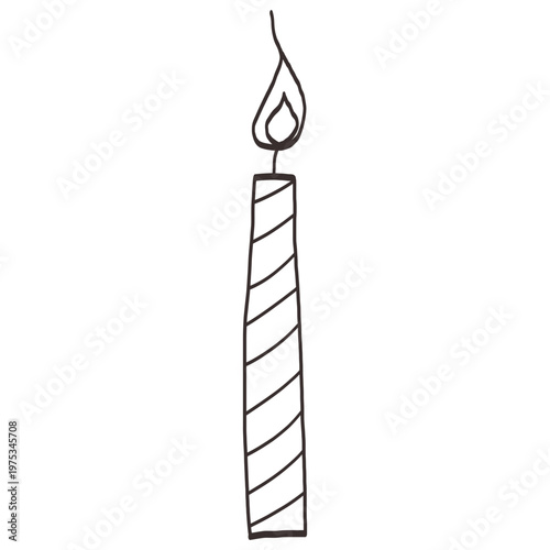 hand drawn candlelight doodle illustration outline 