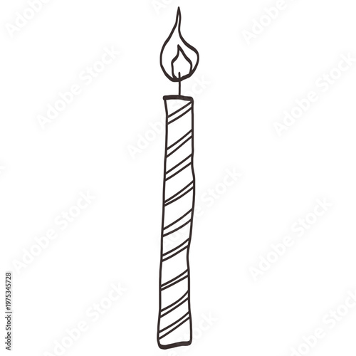 hand drawn candlelight doodle illustration outline 