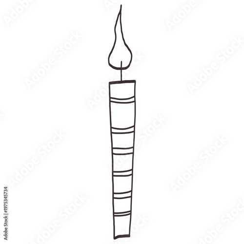 hand drawn candlelight doodle illustration outline 