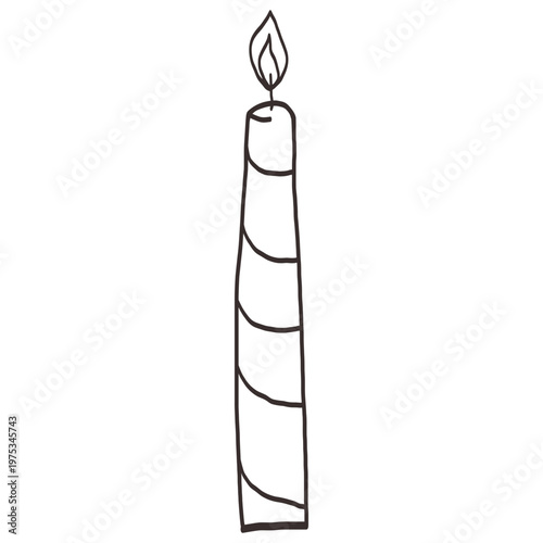 hand drawn candlelight doodle illustration outline 