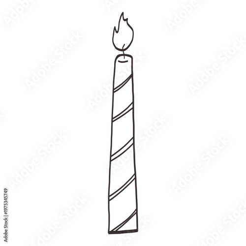 hand drawn candlelight doodle illustration outline 