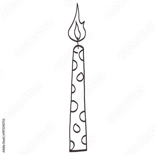 hand drawn candlelight doodle illustration outline 