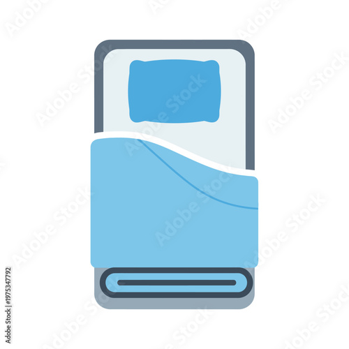 Cozy blue bedding on a neatly made bed