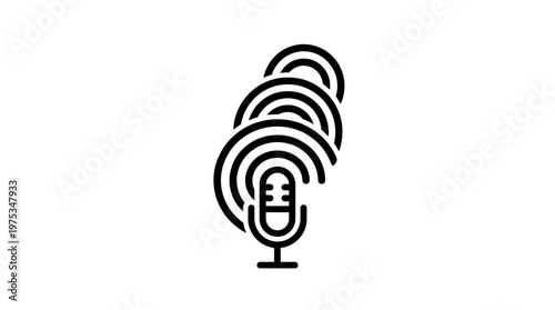 Podcast Microphone with Concentric Circles