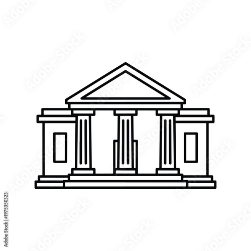 Court Building Column Line Art Vector Icon