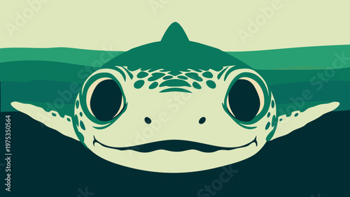 Seaturtle surfaces for air while swimming in the vast and deep ocean.