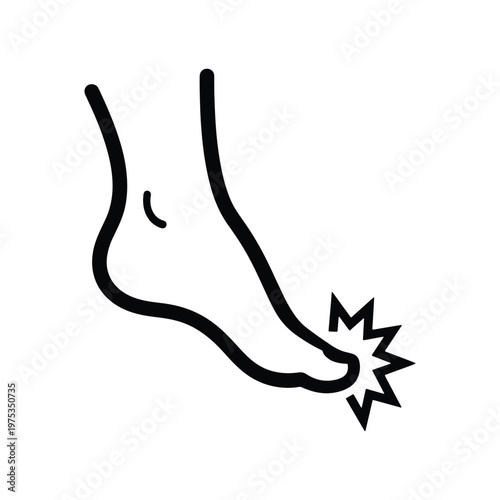 Plastered Foot Icon Medical Vector Illustration