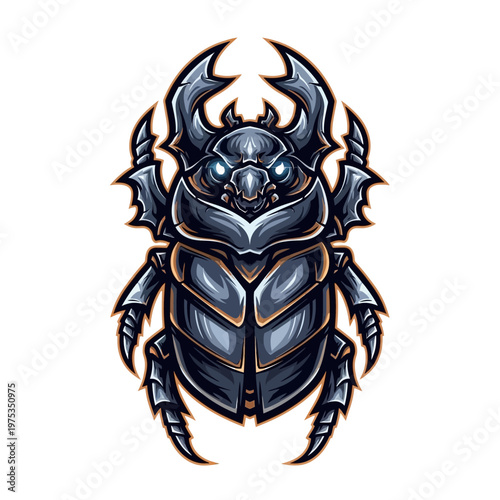 Detailed illustration of a stylized beetle design