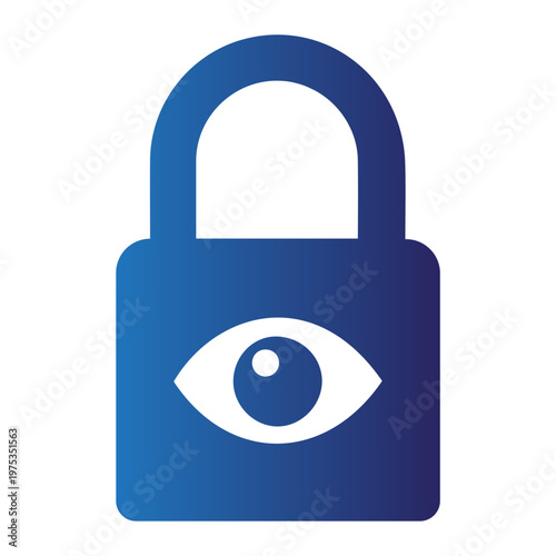 Vigilant digital security represented by a stylized blue padlock with a prominent eye icon, illustrating concepts of online safety, privacy monitoring, and protected information access