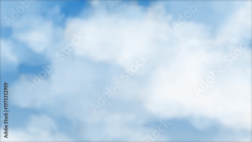 青空と白い雲の中を突き進む、4K画質のループ素材
