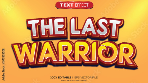 3d text effect the last warrior theme