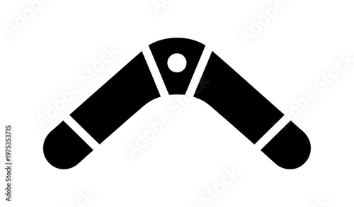 Vector of a boomerang with a central hole and patterned design