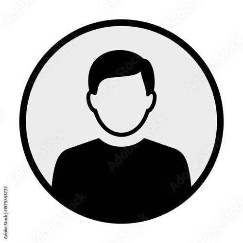Vector of a male avatar in a circular frame in