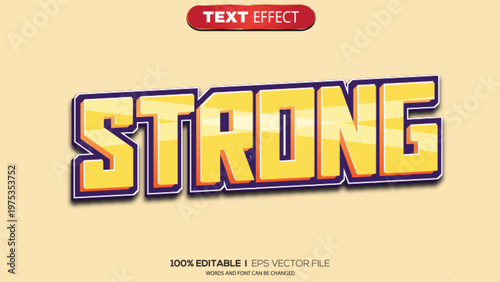 3d text effect strong theme