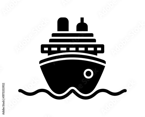 Vector of a ship sailing on the water.