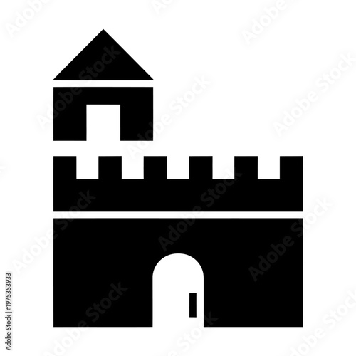 Vector of a medieval castle with a tower