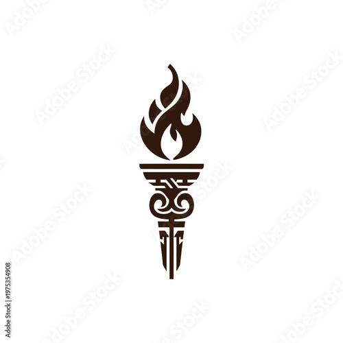Elegant torch symbolizing freedom and enlightenment