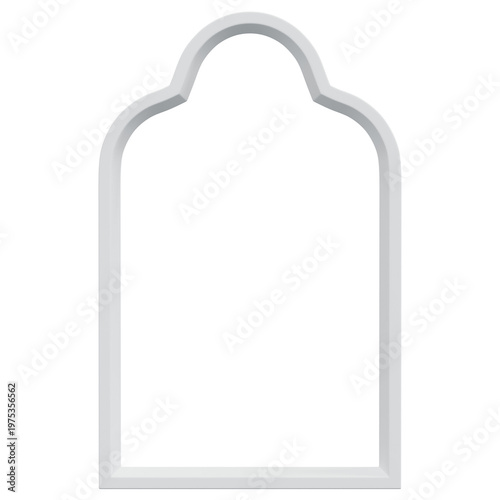 Foto 3D White Rounded Dome Arch Frame Outline Shape