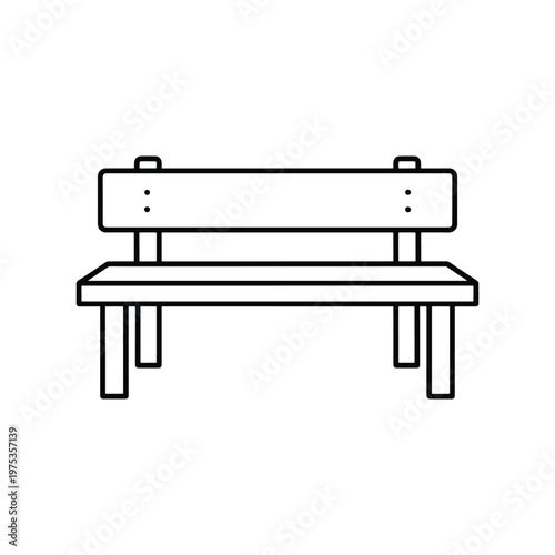 Wooden bench without backrest line art icon, minimal