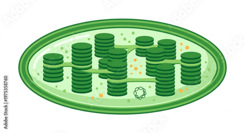 Chloroplast Internal Structure Illustration - Flat 2.0 Design