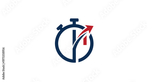 Stopwatch Symbol with Rising Arrow