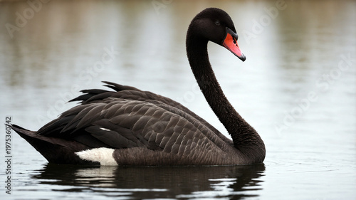 black swan on the water