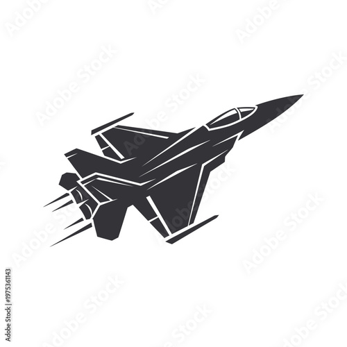 Jet fighter soaring through clear skies, dynamic flight