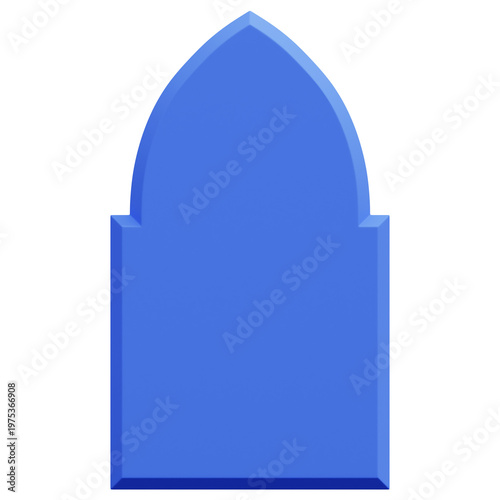 Free Download 3D Royal Blue Solid Structured Arch Frame Shape - GFXLoad
