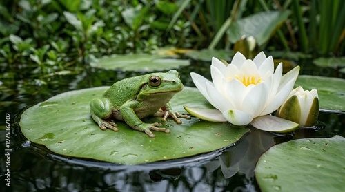 frog in the pond