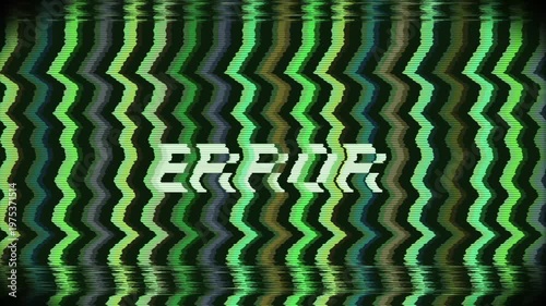 Error screen showing glitch and distortion with flickering lines and noise. HD TV screen bad signal with heavy glitch and distorted lines and noise, bad signal tv effect. Broadcasting problem to tv.