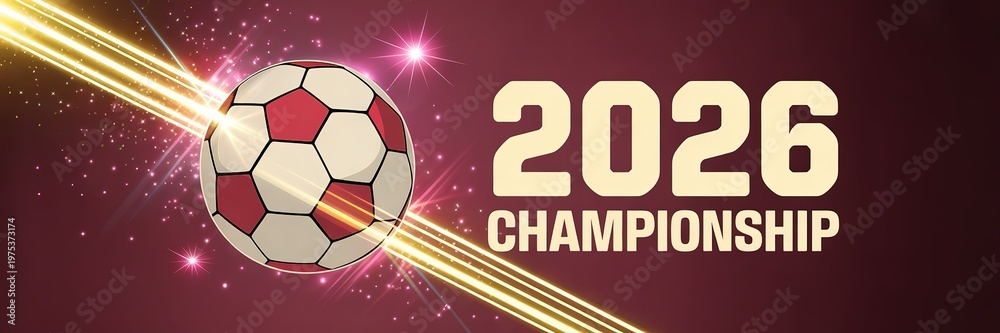 Naklejka premium Dynamic Vibrant Football World Cup Themed Graphic with Bold Red Blue Accents Ideal for Sports Event Promotions Social Media Campaigns and Fan Merchandise Designs