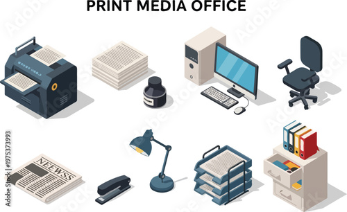 Office Equipment and Supplies for Print Media Production and Administration