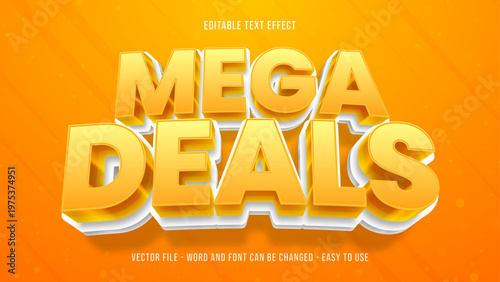 Mega deals editable text effect, bold 3d style text effect